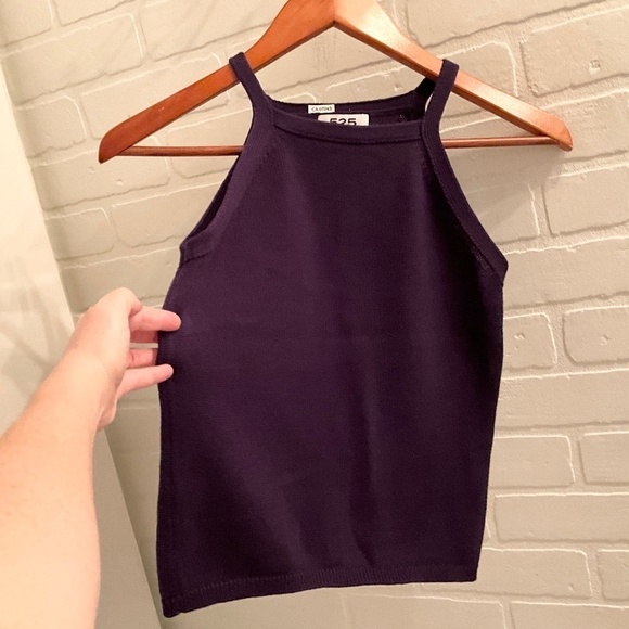 REVOLVE x 525 America Knit Sweater Tank Square Neck Halter Dark Purple XS - Picture 7 of 13